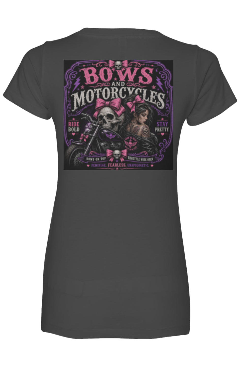 Bows & Motorcycles™ Women’s Ideal V-Neck | Stay Pretty Ride Bold