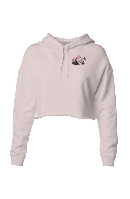 Bows & Motorcycles™ Pink Rebel Crop Hoodie – Stay Pretty, Ride Bold