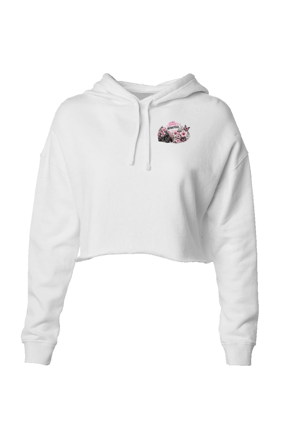 Bows & Motorcycles™ Pink Rebel Crop Hoodie – Stay Pretty, Ride Bold