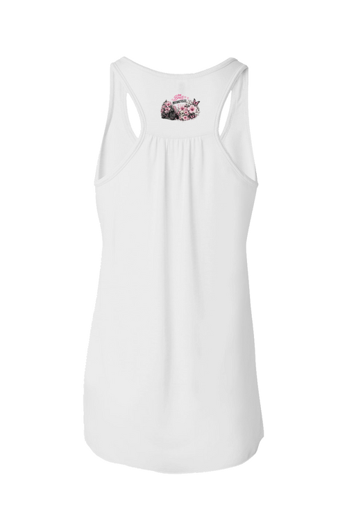 Bows & Motorcycles™ Pink Rebel Flowy Racerback Tank – Stay Pretty, Ride Bold