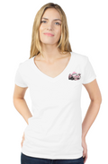 Bows & Motorcycles™ Pink Rebel Women's V-Neck Tee – Stay Pretty, Ride Bold