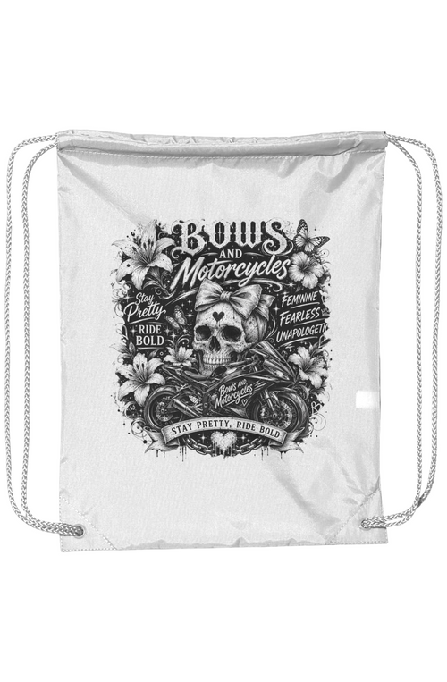 Bows & Motorcycles™ Drawstring Pack – Stay Pretty, Ride Bold