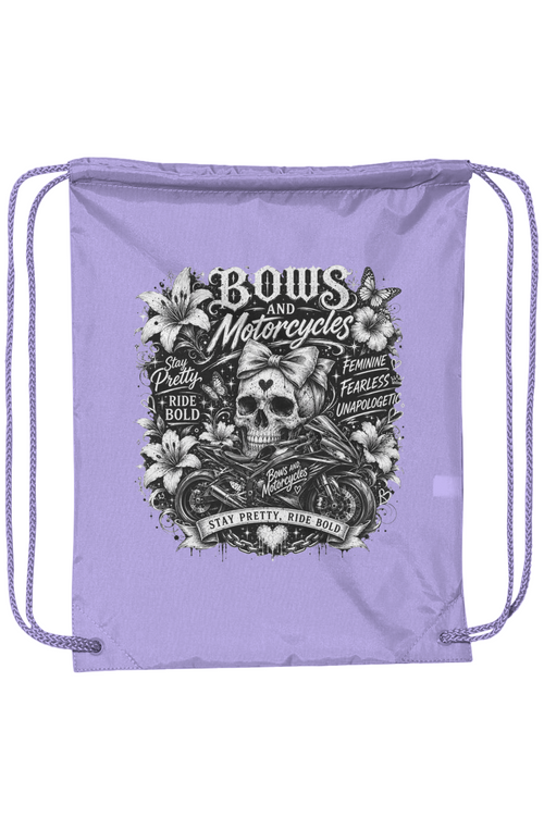 Bows & Motorcycles™ Drawstring Pack – Stay Pretty, Ride Bold
