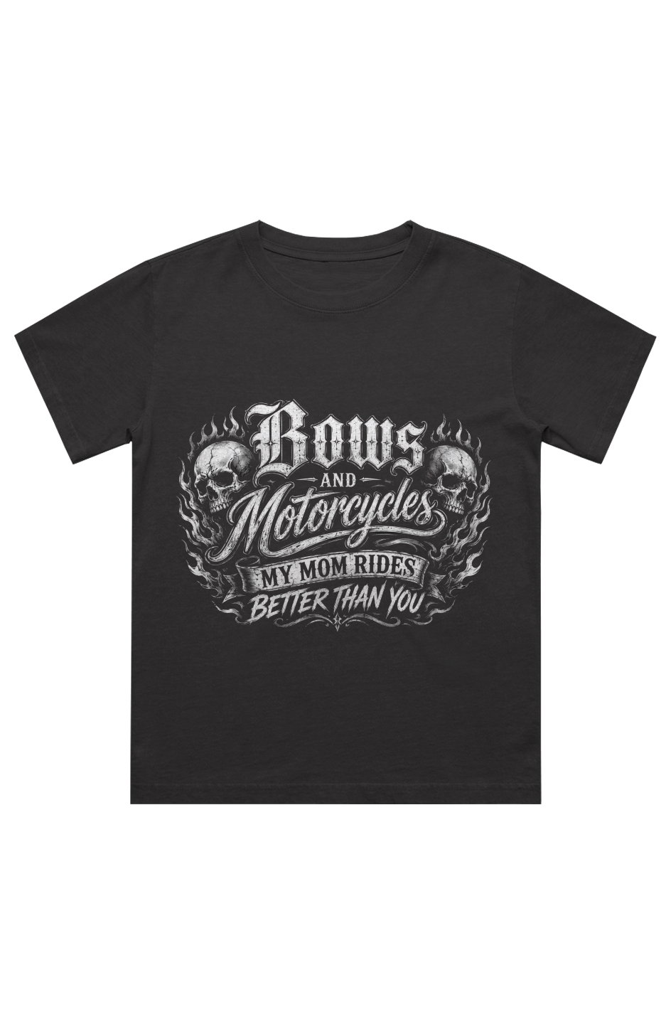 My Mom Rides Better Than You Kids Heavy Faded Tee | Bows & Motorcycles